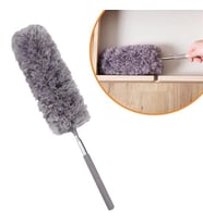 140 Cm Teleskopik Uzatılabilir Mikrofiber Yumuşak Başlıklı Gri Toz Alma Fırçası Toz Püskülü