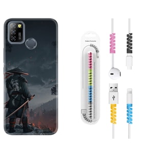 INFINIX Smart 4 5 6 Zero 8 S5 Pro Kılıf Kablo Koruma Spiral Silikon Warrior 1653