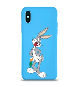 Apple iPhone XS Max  Lansman Kılıf Bugs Bunny Tasarımlı Altı Kapalı İçi Kadife Kaplı  Kapak (Şeffaf)