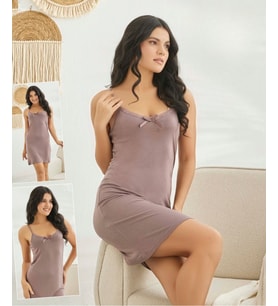 Kadın Sleep Wear 216 Kısa Gecelik (Gül Kurusu)