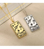 Kişiye Özel 925 Ayar Gümüş The Star Tarot Kolye (Gümüş)