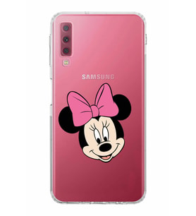 Samsung Galaxy A7 2018  Kamera Korumalı  Kapak Minnie Mouse Tasarımlı  Şeffaf Kılıf