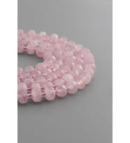 Pembe Kuvars Doğal Taş Dore Faset Kesim 8x6mm Dizi