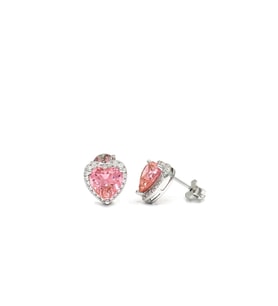 Heart Pink Aleksandrit İthal Gümüş Küpe