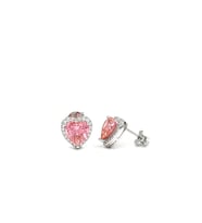 Heart Pink Aleksandrit İthal Gümüş Küpe