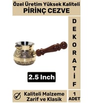 Yüksek Kaliteli Isı İletkenli Kolay Temizlenir Estetik Dekoratif Türk Kahvesi Pirinç Cezve 2.5 Inch