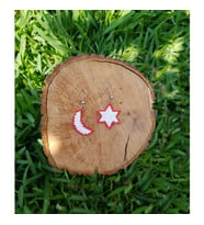 Miyuki Boncuk El Yapımı Ay Yıldız Küpe (Çok Renkli)