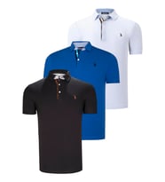 ÜÇLÜ SET T8582 DEWBERRY ERKEK T-SHIRT-SİYAH-BEYAZ-SAKS (Karışık)