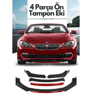 4 Parça Ön Lip Universal Ön Tampon Eki Piano Black Kırmızı Renk (Sarı)