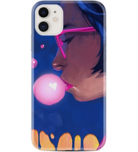 Apple iPhone 11 12 13 Mini Kılıf Desemli Silikon Sakız ve Kız 1767