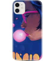 Apple iPhone 11 12 13 Mini Kılıf Desemli Silikon Sakız ve Kız 1767