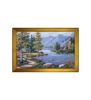 Manzara Temalı Kanvas Tablo 50 x 70 cm Gold Çerçeve