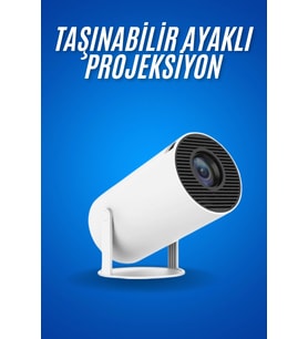 Sinema Projektörü Android Hdmi Usb Wi̇fi̇ Ses Çıkışlı Ayaklı Projeksiyon Taşınabilir