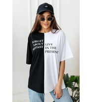 Unisex Forget Live Baskılı Oversize Tshirt (Siyah)
