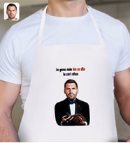 BK Gift Kişiye Özel Godfather Baba Karikatürlü Beyaz Mutfak Önlüğü-9