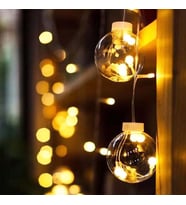 Dekoratif Led Işıklı Top Perde Led Animasyonlu Küre Toplu Ampul Perde Led Fişli 3 Mt