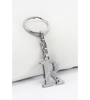 Gümüş Renkli Metal R Harfi Anahtarlık / Harfli Çanta Süsü (Standart)