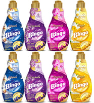 Bingo Soft Çamaşır Yumuşatıcı Konsantre 1440ML Karma 8 Li Set (Lilyum-Lavanta-Begonvil-Nergis)