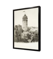 İstanbul Eski Galata Çerçeveli Mdf Tablo