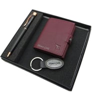 Signator D304 İsme Özel Set - Deri Kartlık + Anahtarlık  + Kalem Seti  İsme Özel Hediyelik Set (Karışık)