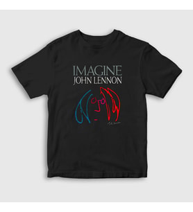 Presmono Unisex Çocuk Siyah Icon Beatles John Lennon T-Shirt 34801tt
