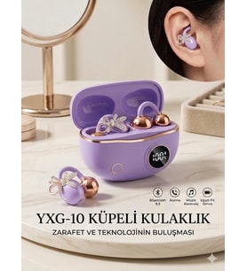 Yeni Nesil Kristal Fiyonklu Küpeli Bluetooth Kulaklık - Estetik ve Teknoloji Bir Arada