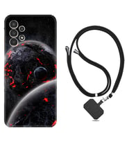 Samsung Galaxy M14 Kılıf Resimli Boyun Askılı İpli Desenli Silikon Series Dark World 1867