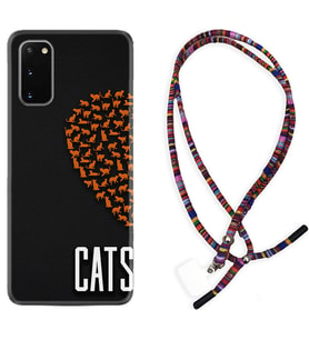 Samsung A02S A03S A10 A12 A13 A21S A22 Kılıf Boyun Asklı Rasta Silikon Cats 1792