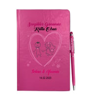 Sevgililer Gününe Özel Pembe Defter Kalem & Hediye Seti 23