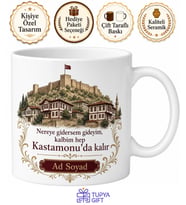 Kastamonu Memleket Temalı Kişiye Özel Baskılı Kupa Bardak Hediye