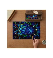 Soyut Renk Kırılması Mavi Tonlar Tasarımı 240 parça Ahşap Puzzle Ahşap Kutuda MP00220