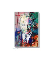 Dikey Çerçeveli Cam Renkli Ataturk Portre Modern Ev Dekoru Duvar Sanatı Ev Ofis Tablosu (Gümüş)