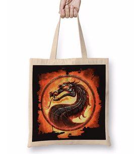 Scorpion Mortal Kombat Game Bez Çanta Uzun Saplı