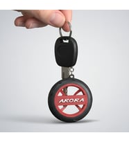 Arora Logolu Özel Tasarım Lastik Detaylı Motosiklet Anahtarlığı