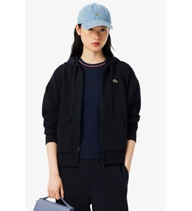 Lacoste Relaxed Fit Womens Sweatshirt Rahat Kesim Organik Pamuk Kapüşonlu Kadın Sweatshirt Lacivert