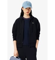 Lacoste Relaxed Fit Womens Sweatshirt Rahat Kesim Organik Pamuk Kapüşonlu Kadın Sweatshirt Lacivert