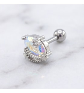 FerizZ 316L Çelik Zirkon Taşlı Gökyüzü Şekilli Piercing PRC-170