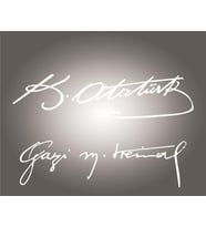 Kemal Atatürk Gazi Mustafa Kemal Oto Sticker Arma Beyaz 20 cm