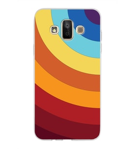 Samsung Galaxy J7 Duo Kapak Renk Cümbüşü Tasarımlı Şeffaf Silikon Kılıf