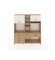 Hyperion Dolap 11 Raflı 6 Çekmeceli 4 Kapaklı 220x44x243 Çam-Aytaşı/Çam