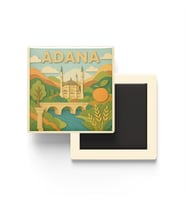 Adana - Memleket Temalı - Paper Cut Art - Baskılı Buzdolap Magneti Kare - 9x9 cm