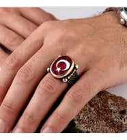 Ayyıldız Model Mineli 925 Ayar Gümüş Yüzük