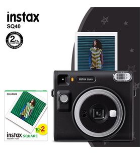 Instax SQ40 Siyah Fotoğraf Makinesi ve 20li Kare Film