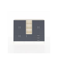 Arges Dolap 11 Raflı 3 Çekmeceli 7 Kapaklı 220x30x163 Aytaşı-Antrasit