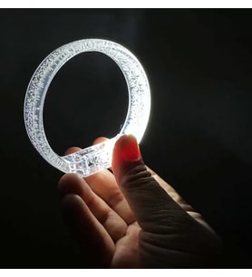 Beyaz-Gümüş Led Işıklı Baskı Yapılabilen Pilli Bileklik Bilezik 1,5 cm Genişlik