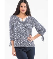 Yaka Detaylı Kadın Bluz KT01829 (Lacivert)