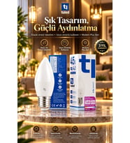 Tuled Redeem Plus 4.3 W LED Ampul, 5700 Kelvin E27 C 37S , Titreşimsiz, Göz Konforu, 609 Lümen, Parlak Beyaz