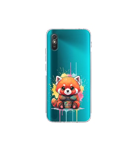 Redmi 9A ile Uyumlu Splash Tilki Tasarımlı Şeffaf Silikon Kılıf