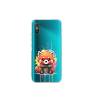 Redmi 9A ile Uyumlu Splash Tilki Tasarımlı Şeffaf Silikon Kılıf