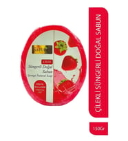 Doğal Peeling Etkili Cilt Arındırıcı Natural Çilek Süngerli Sabun 150 gr